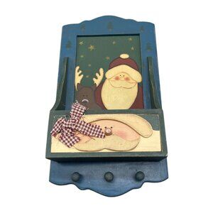 Santa's workbench indoor decor wood Santa reindeer wall handing drawer READ NEW